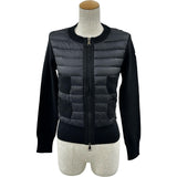 モンクレール MONCLER ダウン切替ニットカーディガン ブラック ナイロン レディース カーディガン