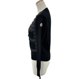 モンクレール MONCLER ダウン切替ニットカーディガン ブラック ナイロン レディース カーディガン