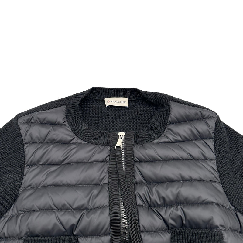 モンクレール MONCLER ダウン切替ニットカーディガン ブラック
