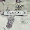 クリスチャン・ディオール Christian Dior バタフライアイリスベルトワンピース 617R71A3C15 ホワイト コットン レディース ワンピース