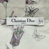 クリスチャン・ディオール Christian Dior バタフライアイリスベルトワンピース 617R71A3C15 ホワイト コットン レディース ワンピース