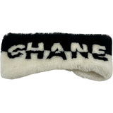 シャネル CHANEL ロゴヘアバンド ブラック/ホワイト ウール/カシミヤ レディース その他ファッション雑貨