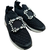 ロジェ ヴィヴィエ ROGER VIVIER ヴィヴラン ビジューローカットスニーカー ブラック ファブリック レディース スニーカー