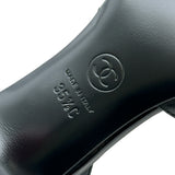 シャネル CHANEL ココマークリンゴヒールスリングバックシューズ G47469 ブラック レザー レディース パンプス