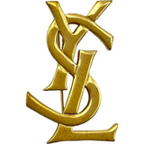 YVES SAINT LAURENT ロゴブローチ ゴールド メタル アクセサリー
