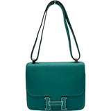 エルメス HERMES コンスタンス3 24 ヴェルソ A刻印 ブルーパオン/ミント ラッカー/シルバー金具 エプソン レディース ショルダーバッグ