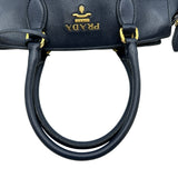 プラダ PRADA 2WAYハンドバッグ 1BA164 ネイビー ゴールド金具 レザー レディース ハンドバッグ