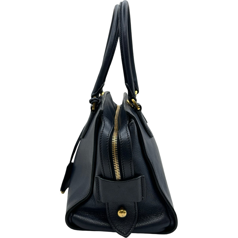 プラダ PRADA 2WAYハンドバッグ 1BA164 ネイビー ゴールド金具 レザー