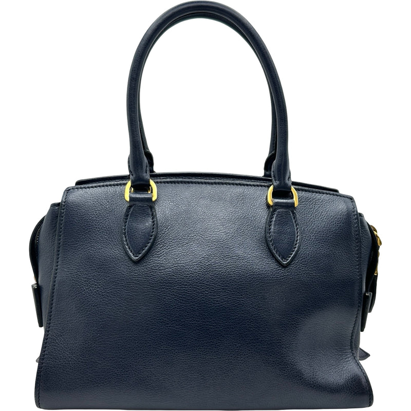 PRADA 2WAY ハンドバッグ レザー ネイビー プラダ PRADA 2WAYハンドバッグ 1BA164 ネイビー ゴールド金具 レザー
