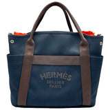 エルメス HERMES サックドパンサージュグルーム Z刻印 ネイビー シルバー金具 トワル レディース ショルダーバッグ