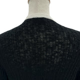 シャネル CHANEL バイカラーロングニットカーディガン P72099 ブラック コットン レディース カーディガン