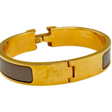 エルメス HERMES クリックHブレスレット ゴールド/グレージュ メタル/エナメル アクセサリー