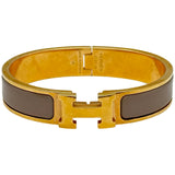 エルメス HERMES クリックHブレスレット ゴールド/グレージュ メタル/エナメル アクセサリー
