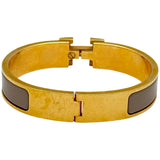 エルメス HERMES クリックHブレスレット ゴールド/グレージュ メタル/エナメル アクセサリー