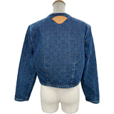 ルイ・ヴィトン LOUIS VUITTON キルティング ノーカラーデニムジャケット FVVE59 インディゴ デニム レディース デニムジャケット