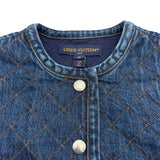 ルイ・ヴィトン LOUIS VUITTON キルティング ノーカラーデニムジャケット FVVE59 インディゴ デニム レディース デニムジャケット