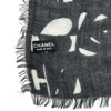 シャネル CHANEL アイコンモチーフ大判ストール ブラック/ホワイト カシミヤ レディース ストール