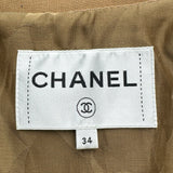 シャネル CHANEL カメリアボタンイルドコットンフーテッドコート P62788 キャメル コットン レディース その他アウター