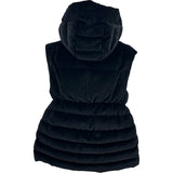 モンクレール MONCLER JANE ダウンベスト ブラック ベロア レディース ダウンベスト