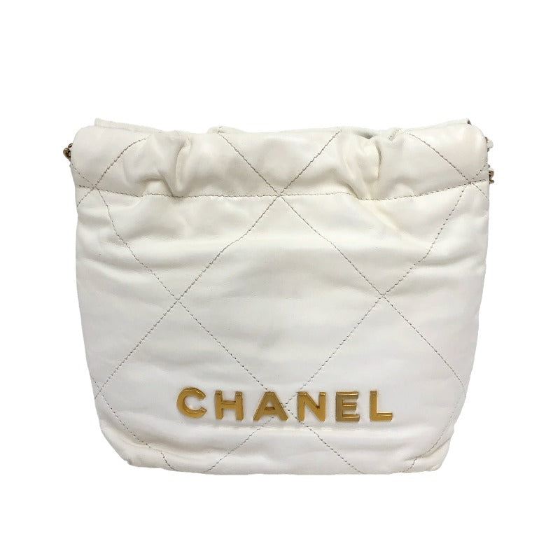 シャネル CHANEL CHANEL22 ミニ AS3980 ホワイト ゴールド金具 カーフスキン レディース ショルダーバッグ ハンドバッグ