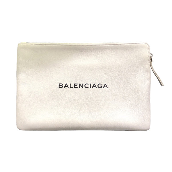 バレンシアガ BALENCIAGA クラッチバッグ 492467 ホワイト レザー ユニ