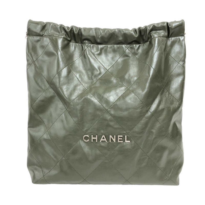 シャネル CHANEL CHANEL22 ラージ ハンドバッグ AS3262 カーキ シルバー金具 シャイニーカーフ レディース ショルダーバッグ