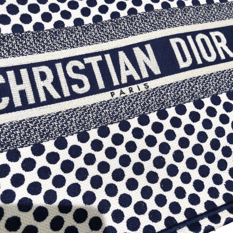 クリスチャン・ディオール Christian Dior ブックトートミディアム M1296Zbbi ブルー ホワイト キャンバス レディース トートバッグ