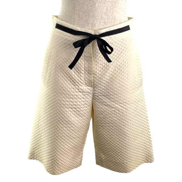 クリスチャン・ディオール Christian Dior キルティングショートパンツ 5E21410A1722 クリーム シルク レディース ショートパンツ