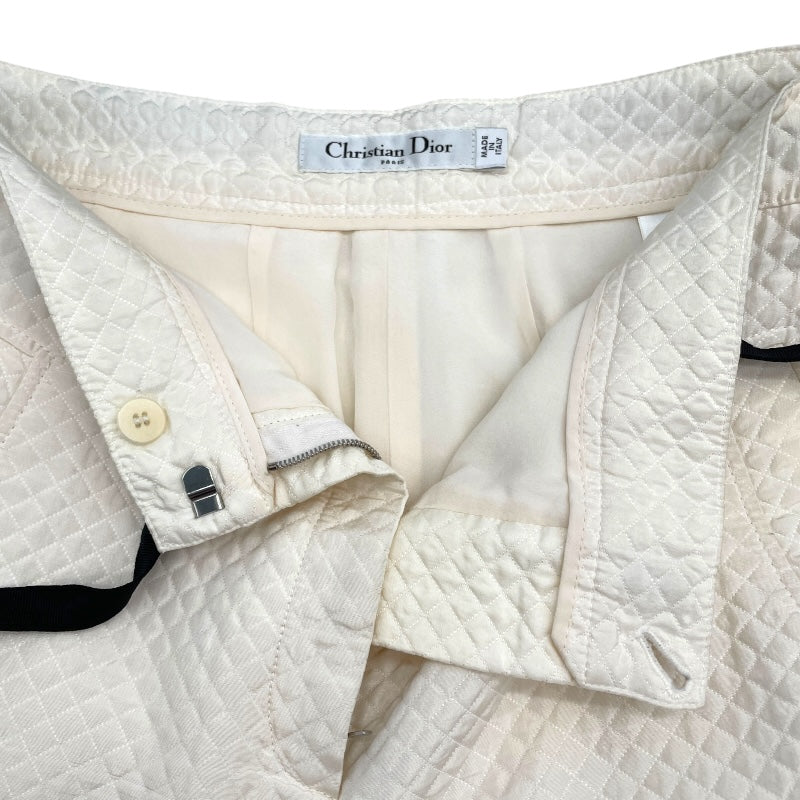 クリスチャン・ディオール Christian Dior キルティングショートパンツ 5E21410A1722 クリーム シルク レディース ショートパンツ