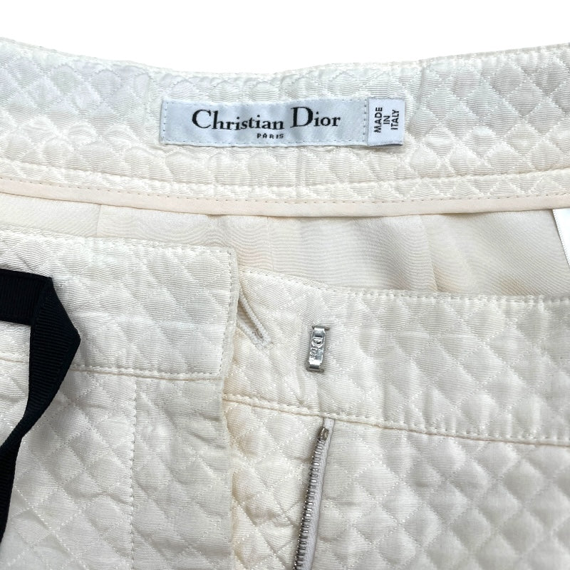 クリスチャン・ディオール Christian Dior キルティングショートパンツ 5E21410A1722 クリーム シルク レディース ショートパンツ