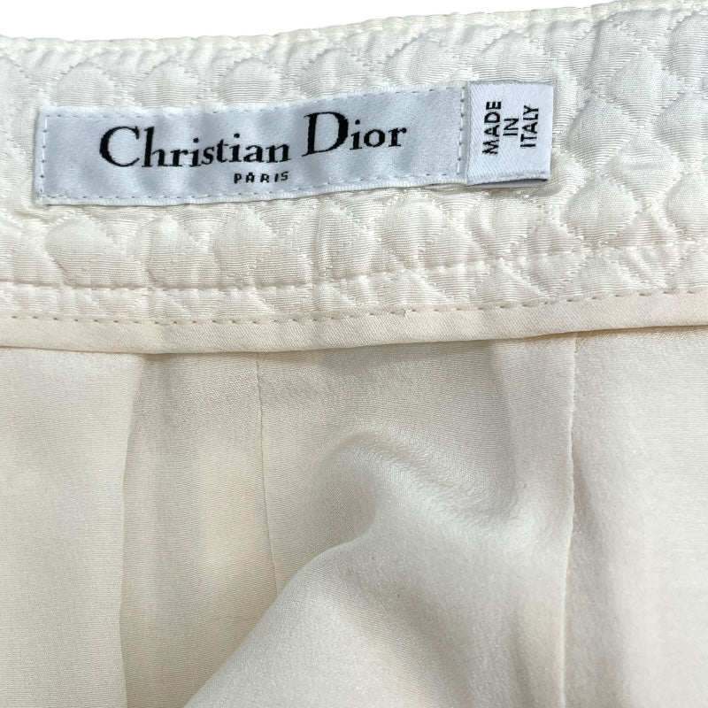 クリスチャン・ディオール Christian Dior キルティングショートパンツ 5E21410A1722 クリーム シルク レディース ショートパンツ