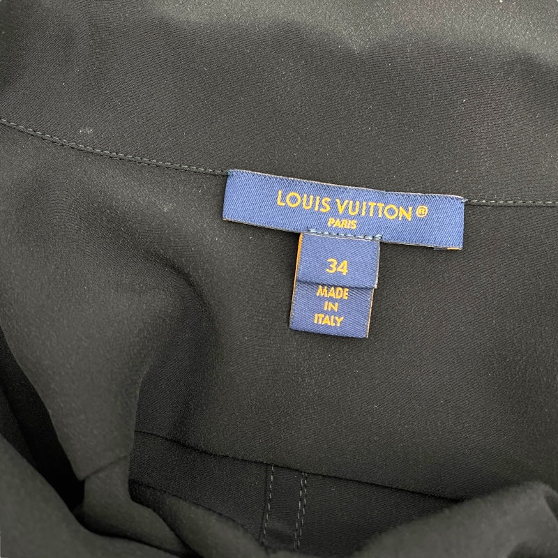 ルイ・ヴィトン LOUIS VUITTON ベルトアシンメトリーワンピース FRDS32 ブラック シルク レディース ワンピース