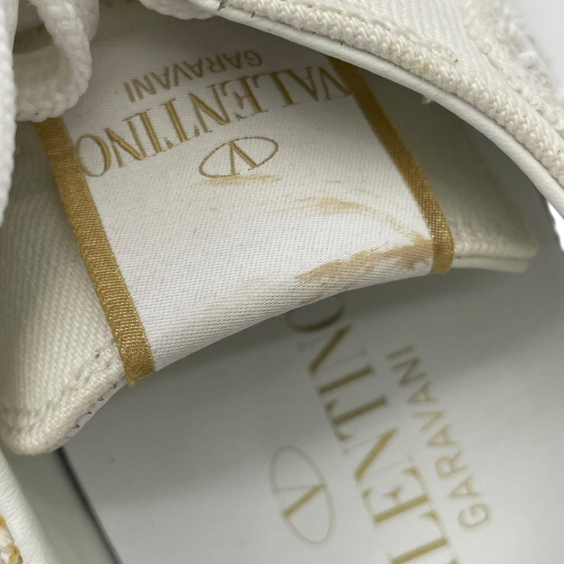 ヴァレンティノ VALENTINO バタフライキャンバスローカットスニーカー ホワイト コットン レディース スニーカー