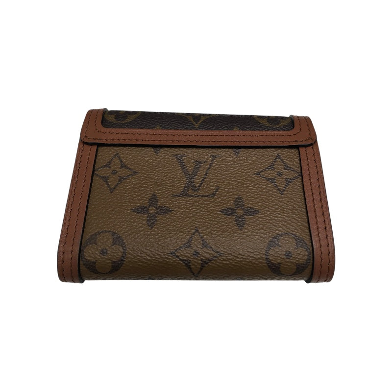 ルイ・ヴィトン LOUIS VUITTON ポルトフォイユ・ドーフィーヌコンパクト M68725 ブラウン  モノグラムリバース ユニセックス 三つ折り財布