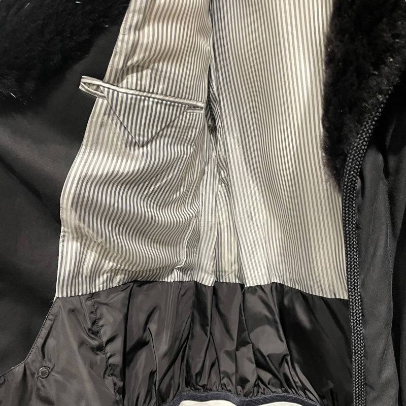 モンクレール MONCLER CHESTER ファーカラーロングダウンコート ブラック ナイロン メンズ その他アウター