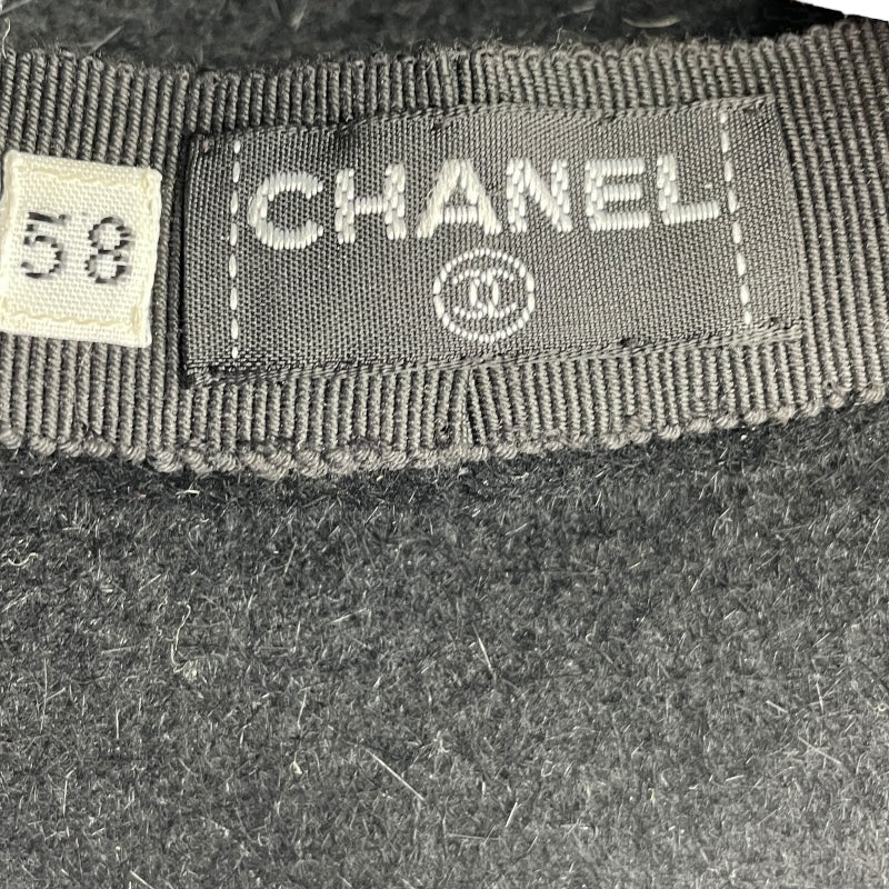 CHANEL 90´s フェルトハット ブラック 57