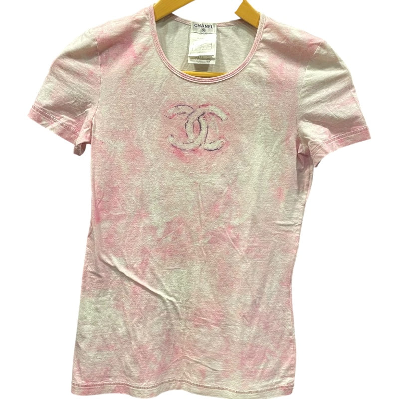 シャネル CHANEL ココマークタイダイTシャツ P34611 ピンク コットン レディース 半袖Ｔシャツ