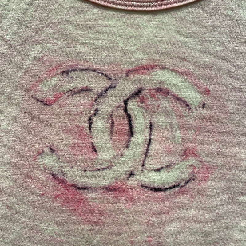シャネル CHANEL ココマークタイダイTシャツ P34611 ピンク コットン レディース 半袖Ｔシャツ
