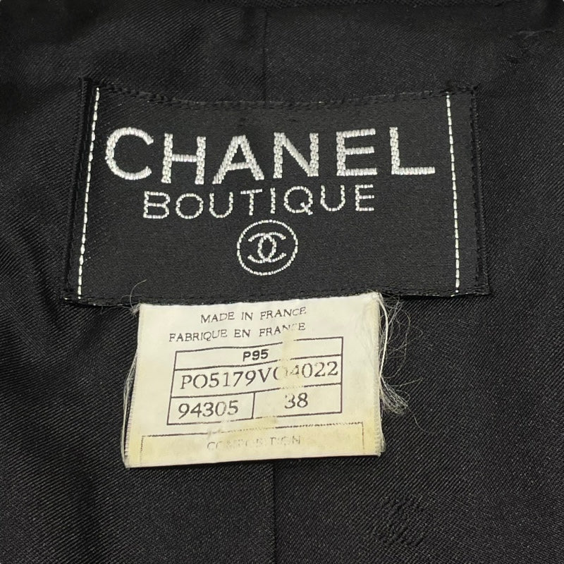 シャネル CHANEL ノーカラーウールジャケット PO5179 ブラック ウール レディース ノーカラージャケット