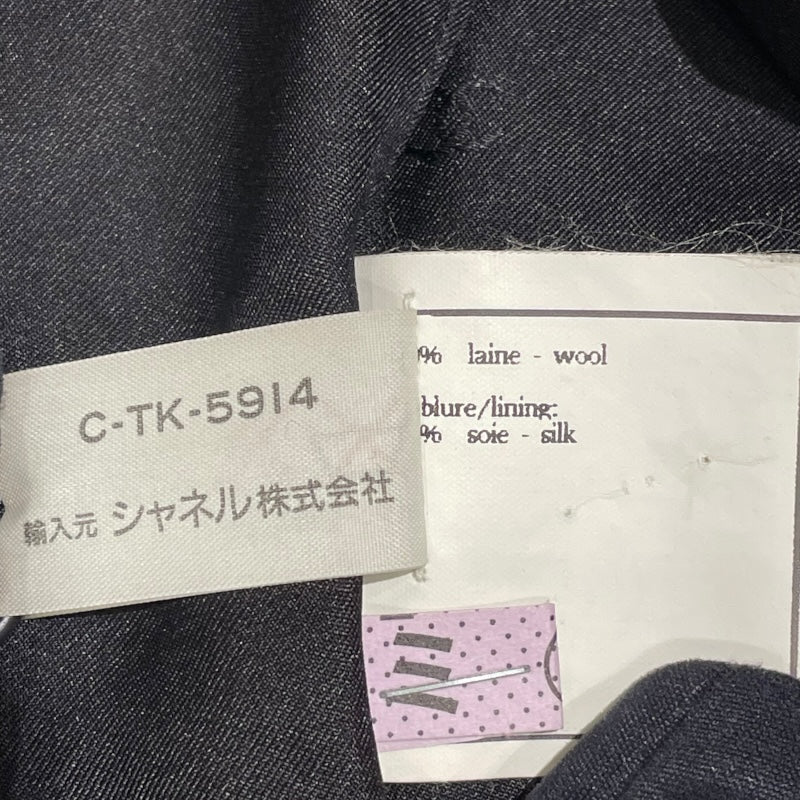 シャネル CHANEL ノーカラーウールジャケット PO5179 ブラック ウール レディース ノーカラージャケット