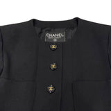 シャネル CHANEL ノーカラーウールジャケット PO5179 ブラック ウール レディース ノーカラージャケット