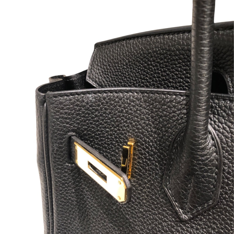 エルメス HERMES バーキン30 □M刻 ブラック　ゴールド金具 トゴ レディース ハンドバッグ