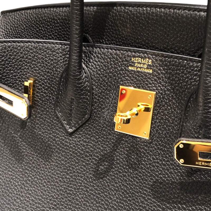 エルメス HERMES バーキン30 □M刻 ブラック　ゴールド金具 トゴ レディース ハンドバッグ