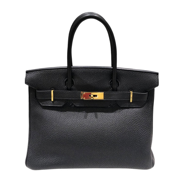 エルメス HERMES バーキン30 □M刻 ブラック　ゴールド金具 トゴ レディース ハンドバッグ