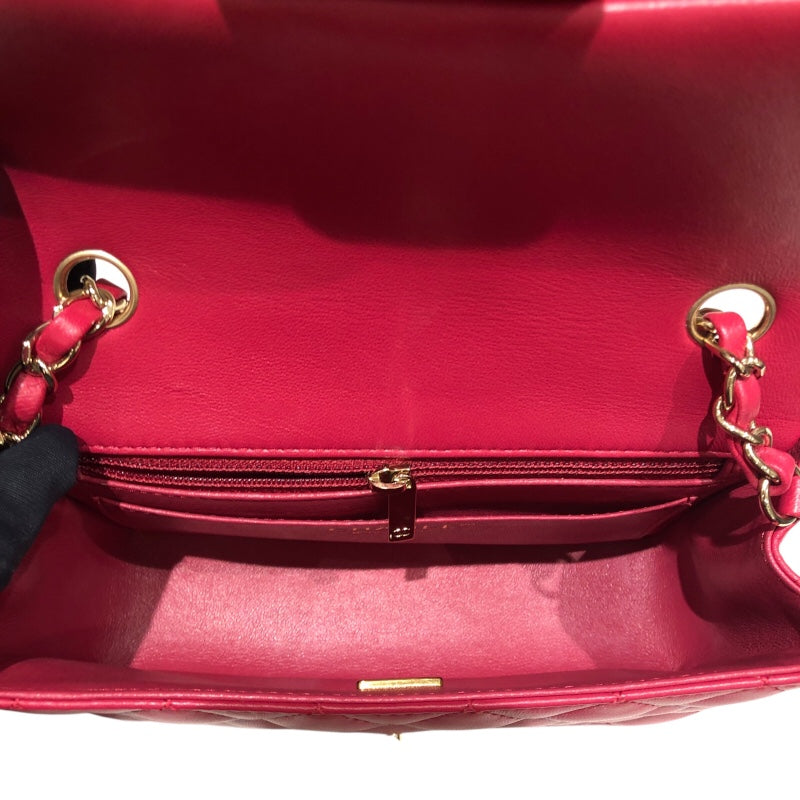 シャネル CHANEL ミニマトラッセ20 A69900 ピンク　ゴールド金具 ラム レディース ショルダーバッグ