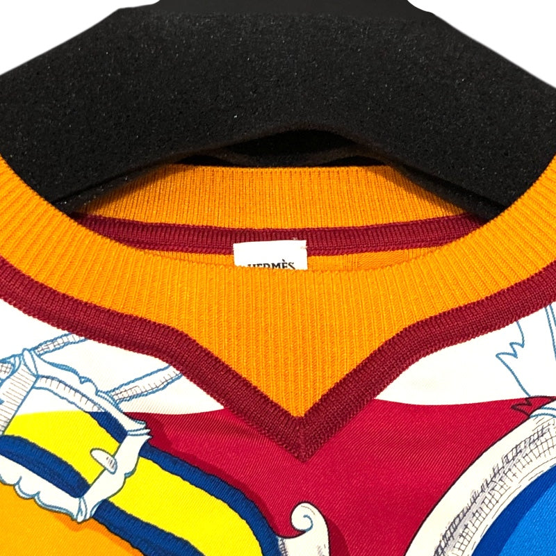 エルメス HERMES ツイルレーヌニットセーター オレンジ シルク シルク レディース ニット