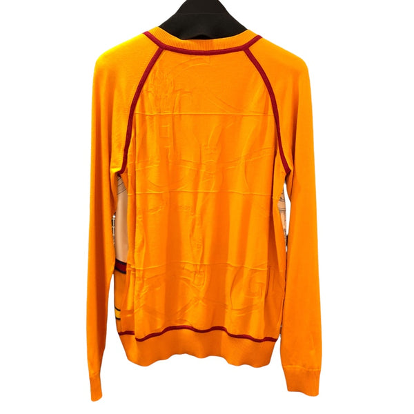 エルメス HERMES ツイルレーヌニットセーター オレンジ シルク シルク レディース ニット