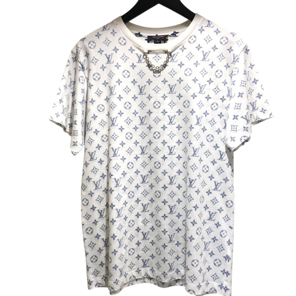 ルイ・ヴィトン LOUIS VUITTON モノグラム総柄プリントTシャツ FJTS01 ホワイト・シルバー金具 コットン コットン メンズ 半袖Ｔシャツ