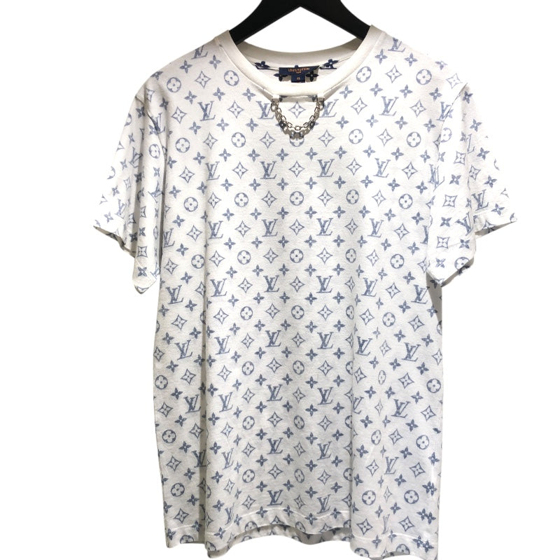 ルイ・ヴィトン LOUIS VUITTON モノグラム総柄プリントTシャツ FJTS01 ホワイト・シルバー金具 コットン コットン メンズ 半袖Ｔシャツ