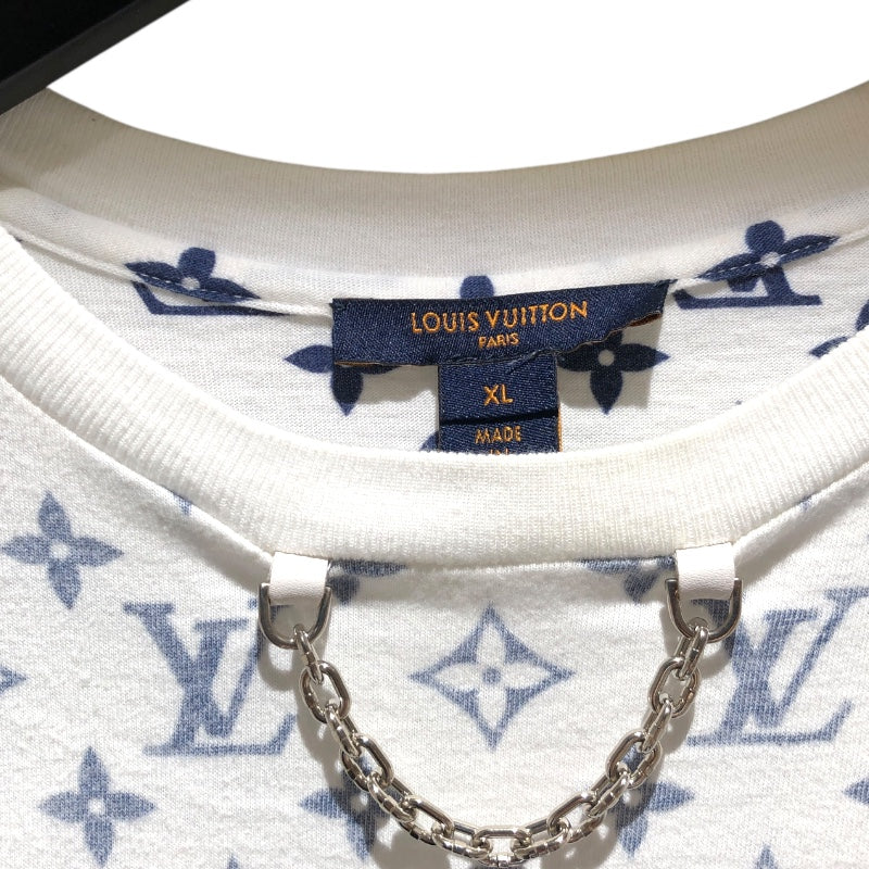 ルイ・ヴィトン LOUIS VUITTON モノグラム総柄プリントTシャツ FJTS01 ホワイト・シルバー金具 コットン コットン メンズ 半袖Ｔシャツ